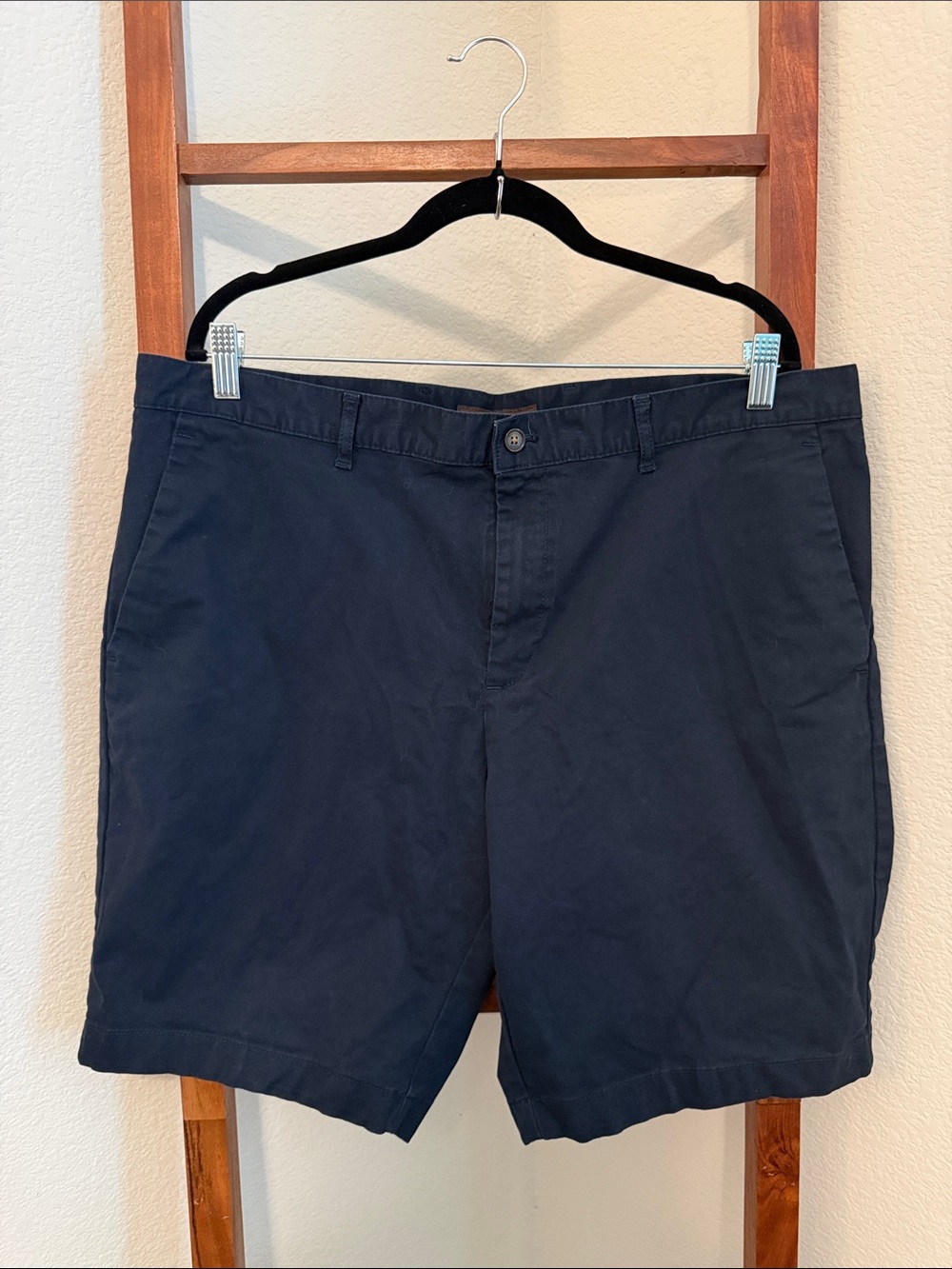 Michael Kors Men's Navy Flat-Front Cotton Shorts Size 38